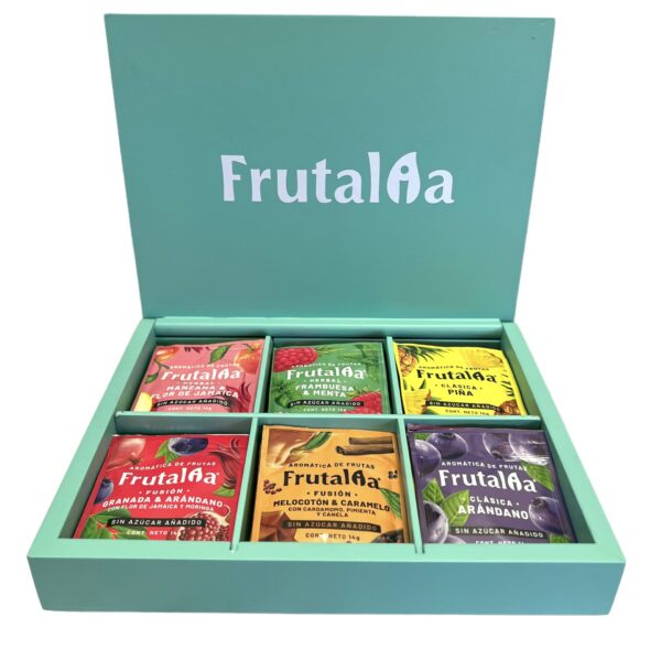 Caja de madera x30 sobres (Turquesa ó Morada)