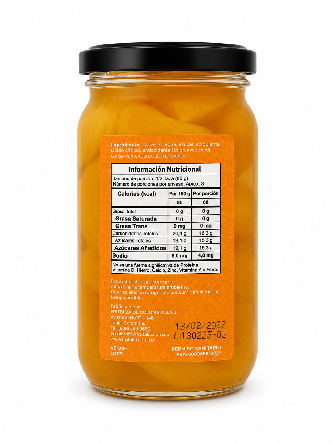 Duraznos en Almíbar en cascos x 370g.